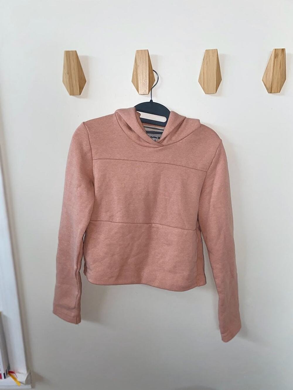 Hurley Blush Pink Hooded Pullover Sweatshirt Small